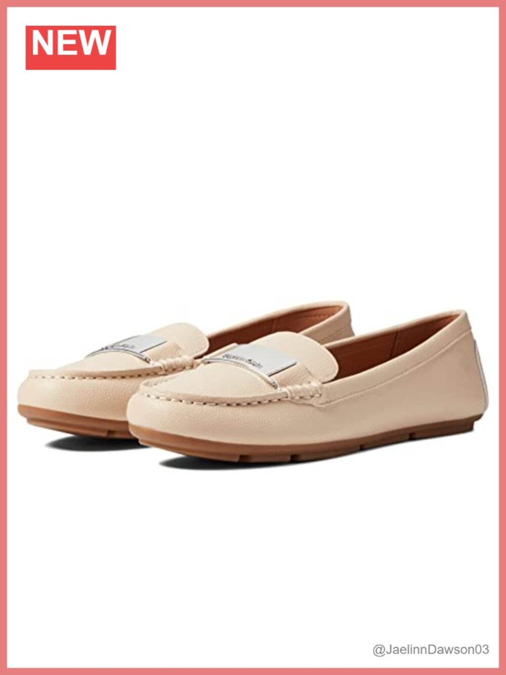 Calvin Klein Women's Leather Loafers Slip-On Flat